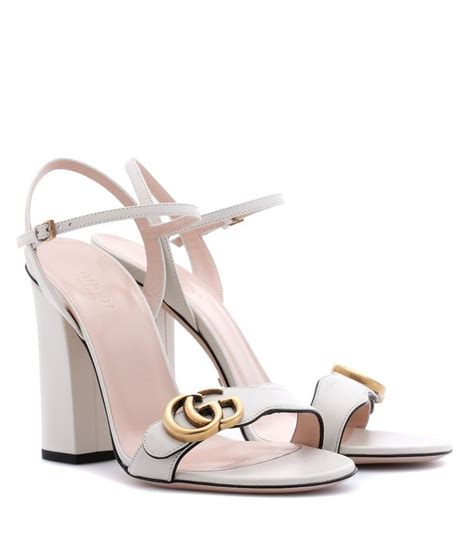 gucci blue and white heels|white gucci heel sandals.